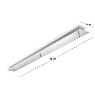 Ideallux rosone lineare 3 luci cromo Ideallux Accessori